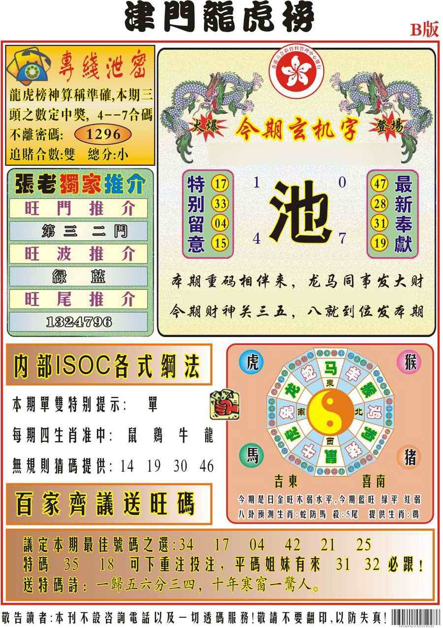 031期津门龙虎榜B[图]